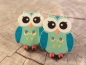 Preview: Eulen Knopf Ohrstecker Holz Uhu Owl